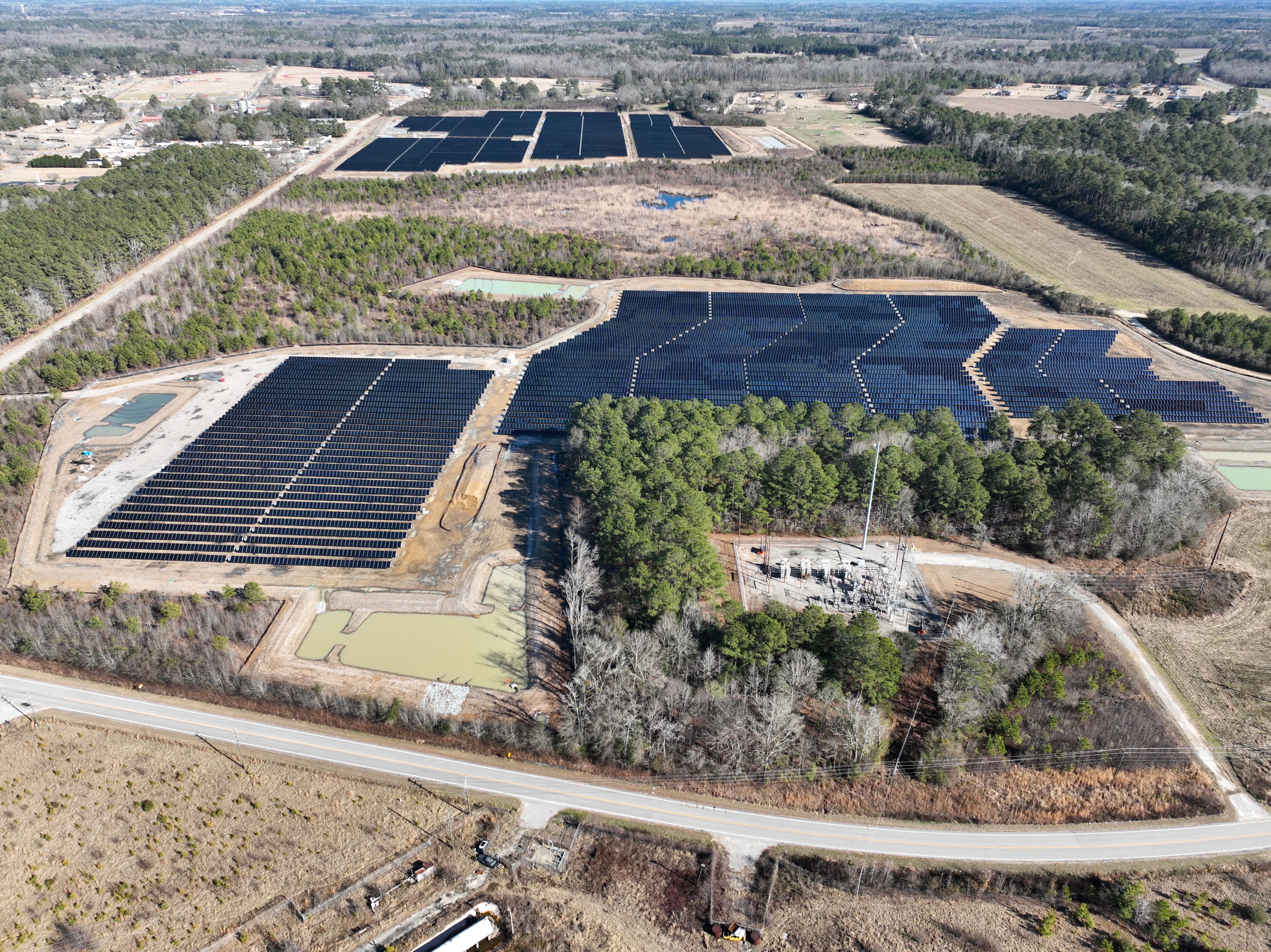 Aerial view of the Ebbie solar project in South Carolina