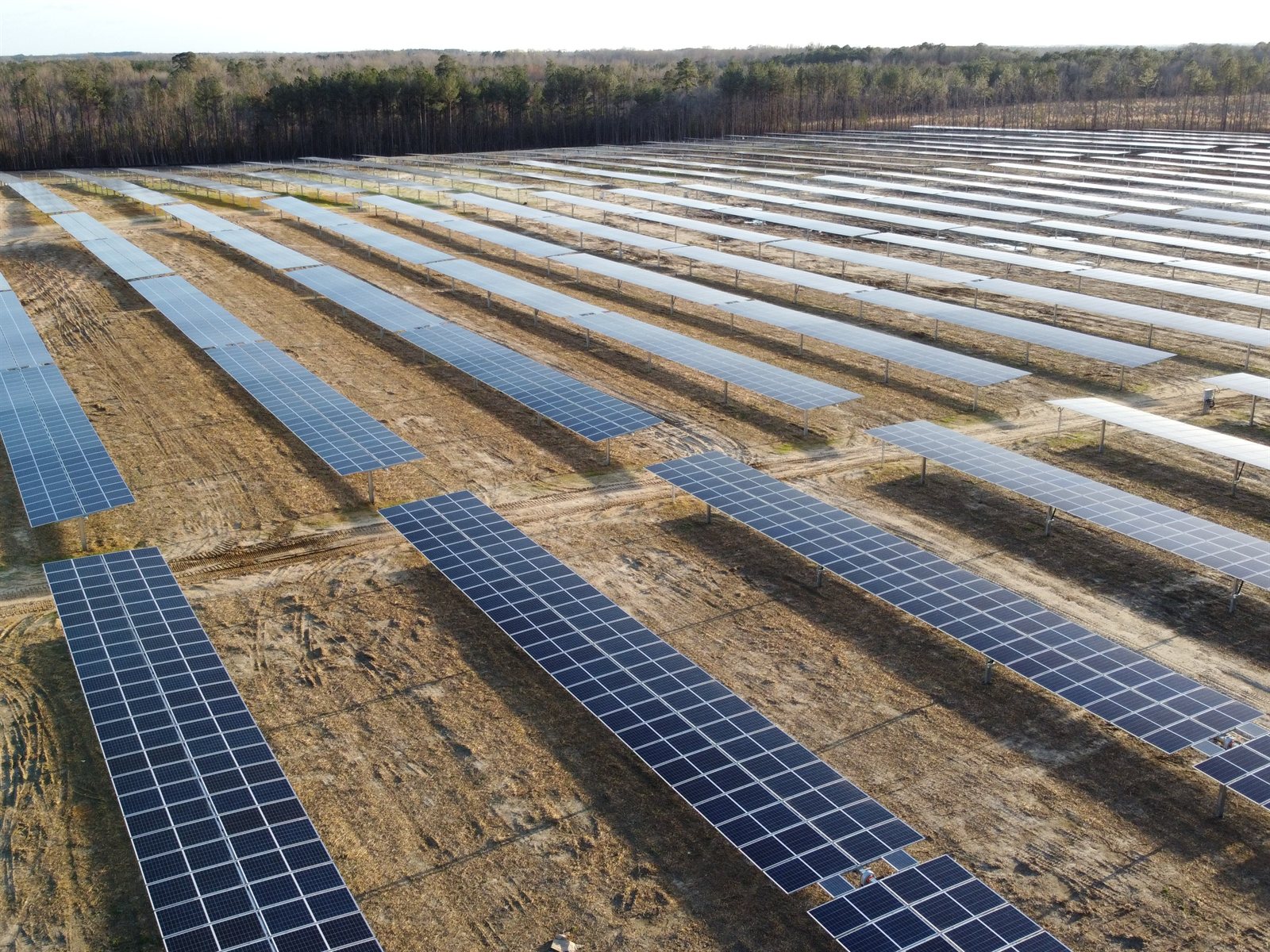 Aerial view of the Grissom solar project