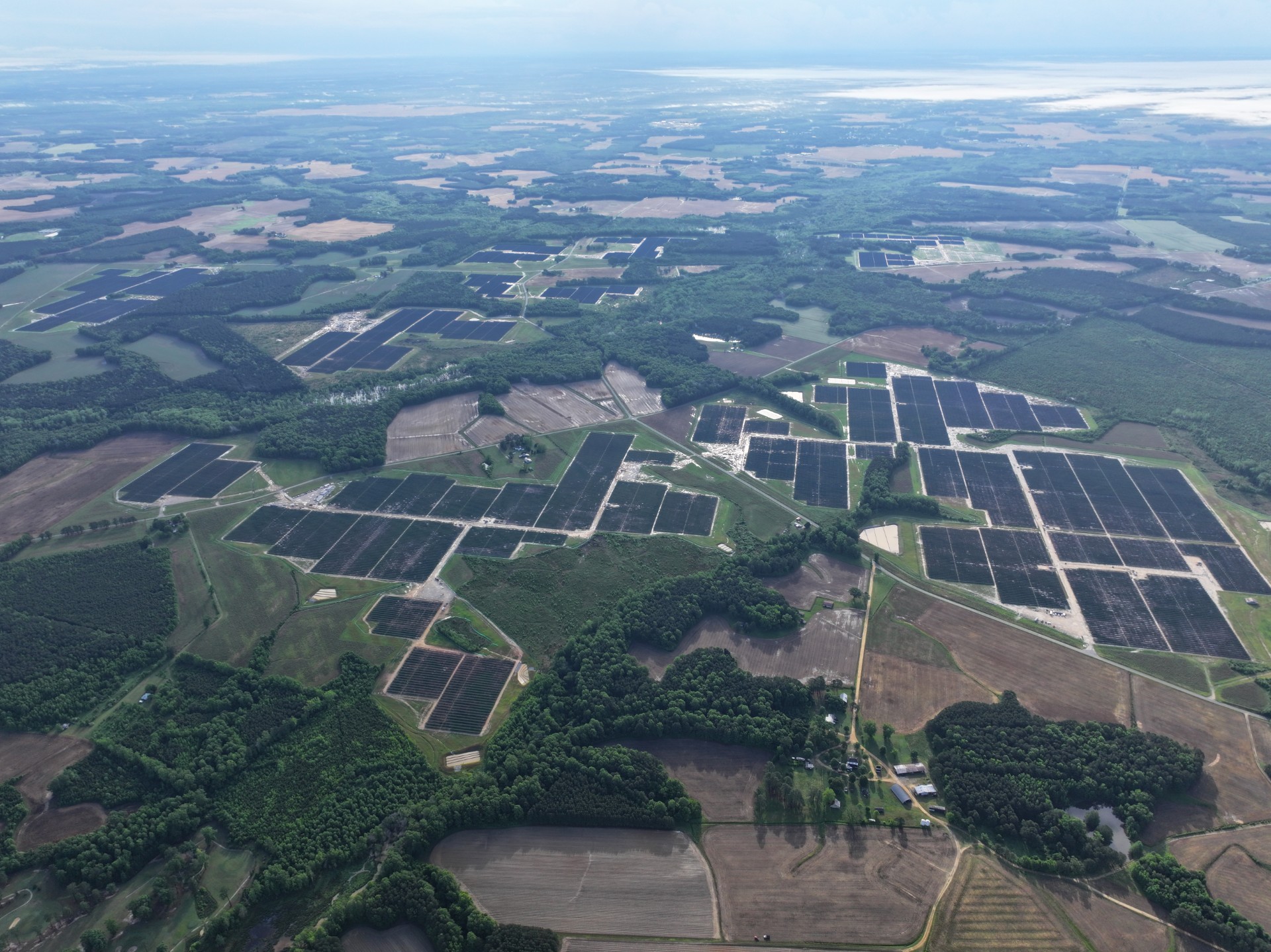 Aerial view of American Beech solar project in North Carolina