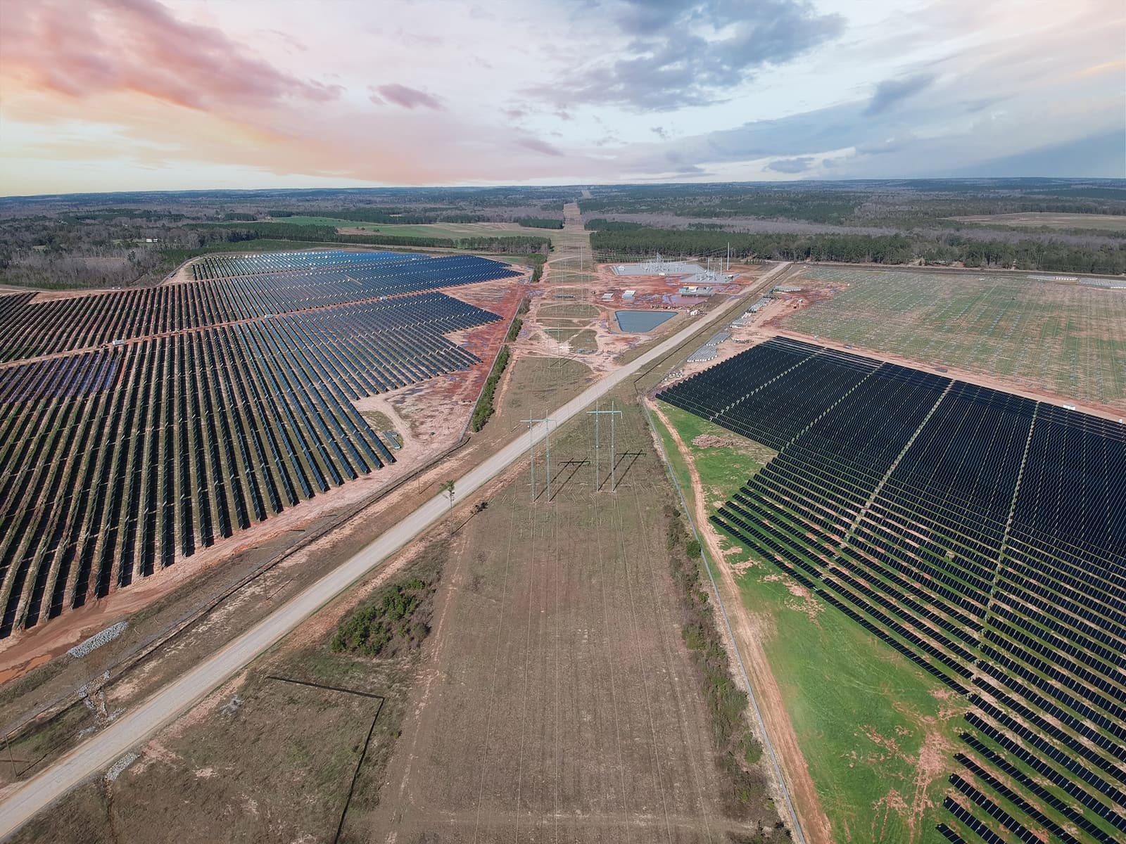 Aerial view of the Twiggs solar project in Georgia
